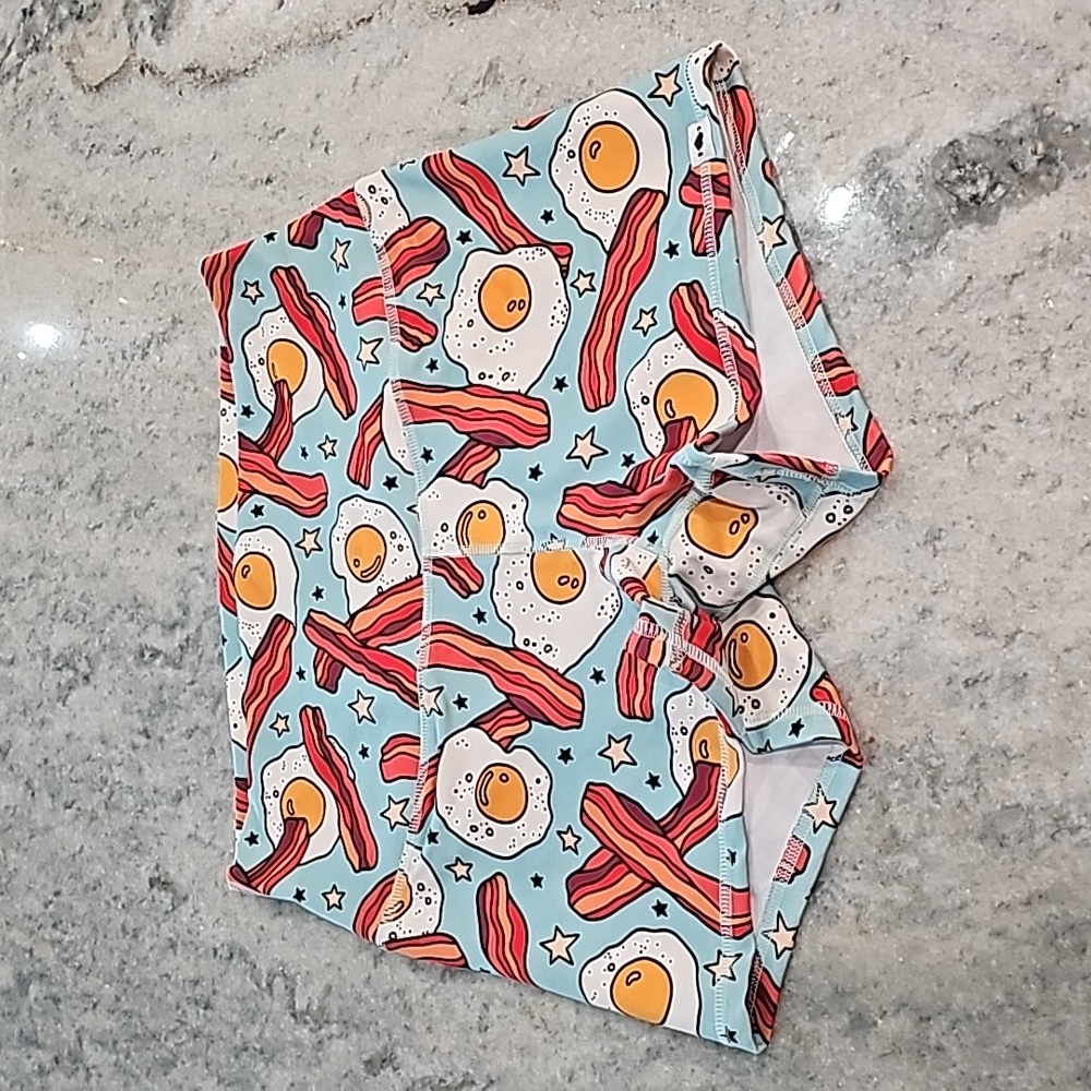 "Eggercise" bacon and eggs wodbottom shorts